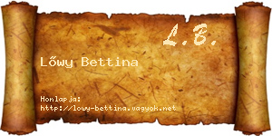 Lőwy Bettina névjegykártya